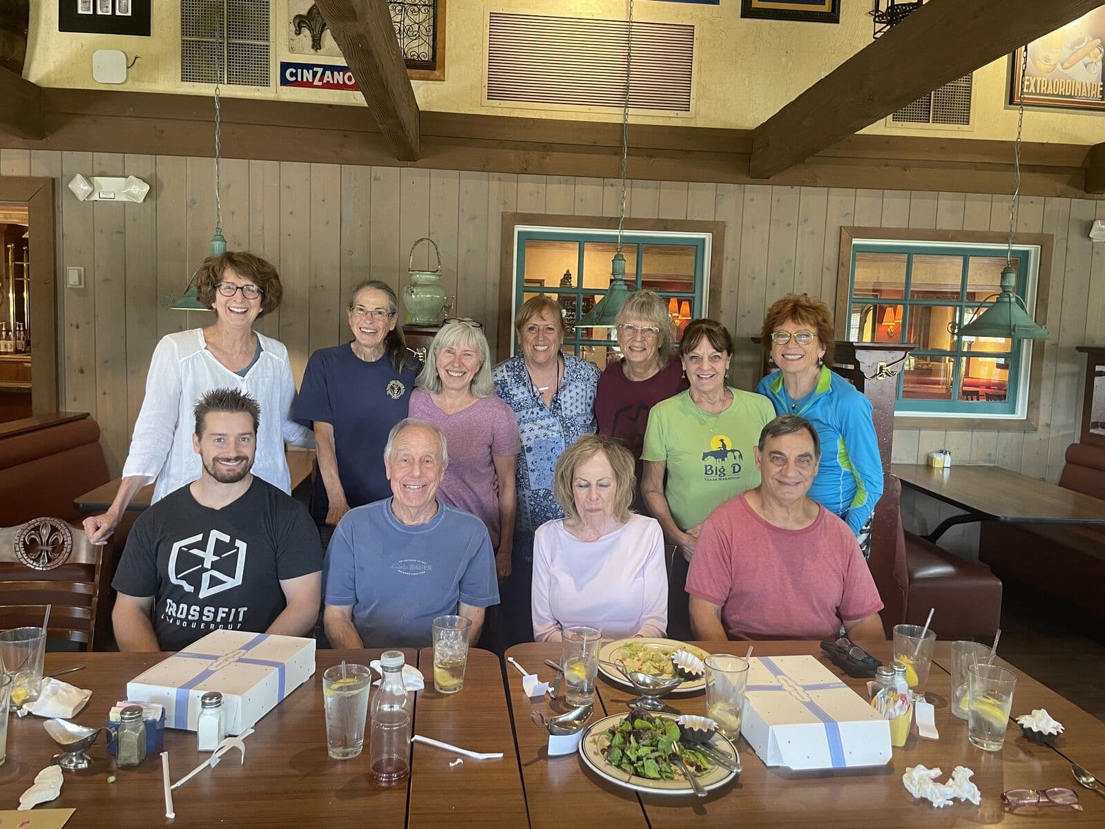 The Fit for Life group at a restaurant table after class