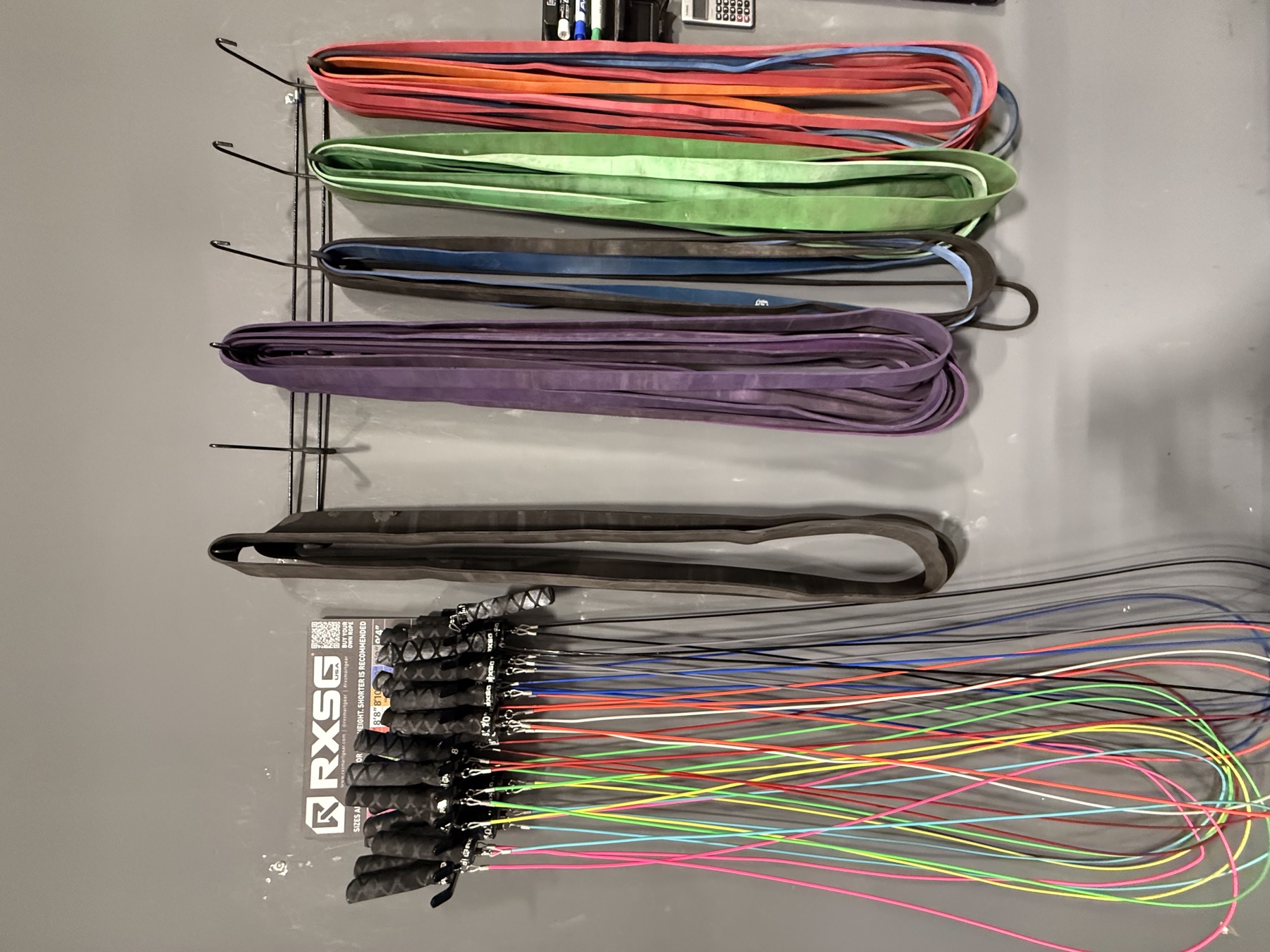 Jump ropes and bands wall